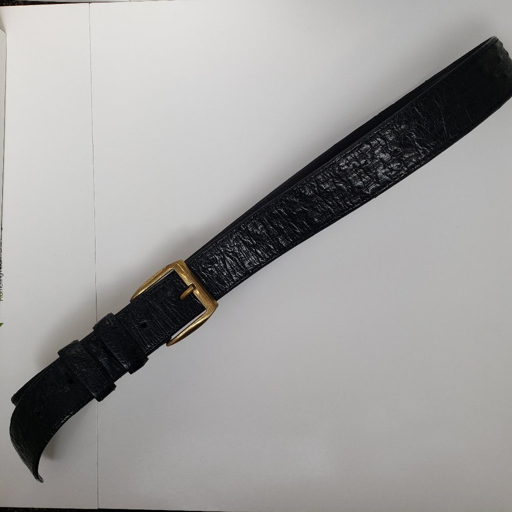 Bally Men's Black Leather Skin Belt 34"
